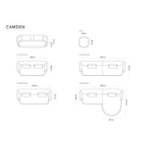 Camden 4-Sitzer Ecksofa, Linke Seite, aus Samt in Hellgrau (Casino Ash), 289x177x72 cm von Cosmopolitan Design – Bild 2