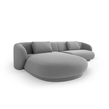 Camden 4-Sitzer Ecksofa, Linke Seite, aus Samt in Hellgrau (Casino Ash), 289x177x72 cm von Cosmopolitan Design – Bild 4