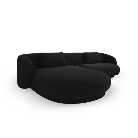 Camden 4-Sitzer Ecksofa, Linke Seite, aus Samt in Schwarz (Casino Black), 289x177x72 cm von Cosmopolitan Design – Bild 4
