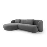 Camden 4-Sitzer Ecksofa, Linke Seite, aus Samt in Warmes Grau (Casino Anthracite), 289x177x72 cm von Cosmopolitan Design – Bild 1