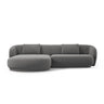 Camden 4-Sitzer Ecksofa, Linke Seite, aus Samt in Warmes Grau (Casino Anthracite), 289x177x72 cm von Cosmopolitan Design – Bild 3