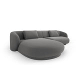 Camden 4-Sitzer Ecksofa, Linke Seite, aus Samt in Warmes Grau (Casino Anthracite), 289x177x72 cm von Cosmopolitan Design – Bild 4