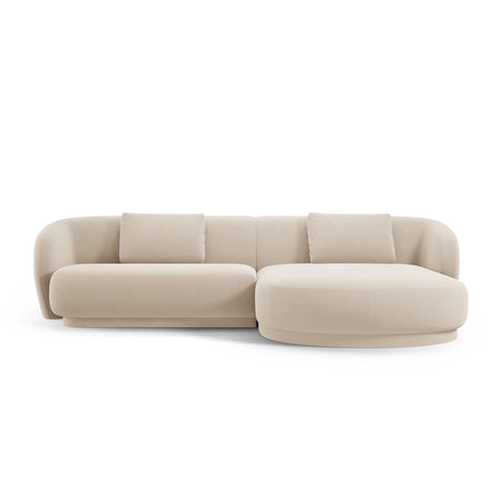 Camden 4-Sitzer Ecksofa, Rechte Seite, aus Samt in Beige (Casino Beige), 289x177x72 cm von Cosmopolitan Design – Bild 3