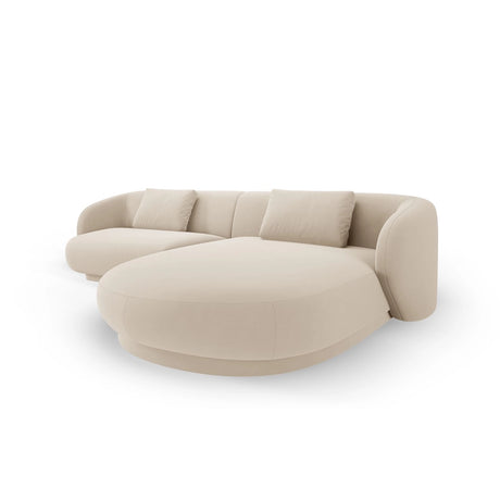 Camden 4-Sitzer Ecksofa, Rechte Seite, aus Samt in Beige (Casino Beige), 289x177x72 cm von Cosmopolitan Design – Bild 4