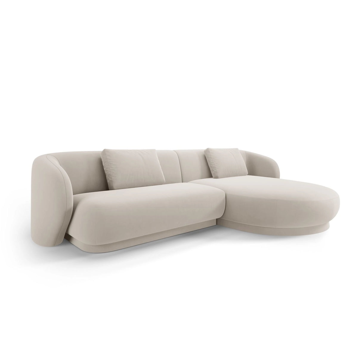 Camden 4-Sitzer Ecksofa, Rechte Seite, aus Samt in Ecru (Casino Sand), 289x177x72 cm von Cosmopolitan Design – Bild 1