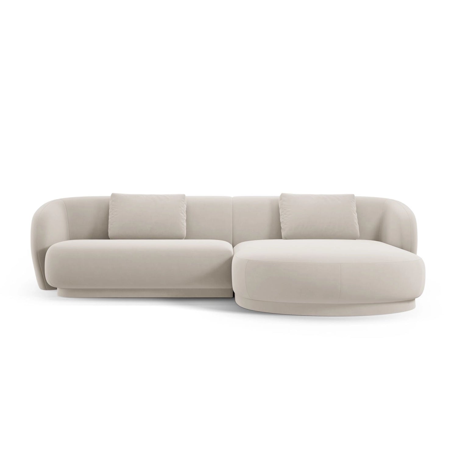 Camden 4-Sitzer Ecksofa, Rechte Seite, aus Samt in Ecru (Casino Sand), 289x177x72 cm von Cosmopolitan Design – Bild 3
