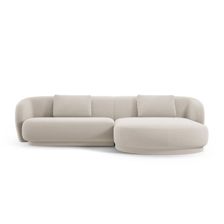Camden 4-Sitzer Ecksofa, Rechte Seite, aus Samt in Ecru (Casino Sand), 289x177x72 cm von Cosmopolitan Design – Bild 3