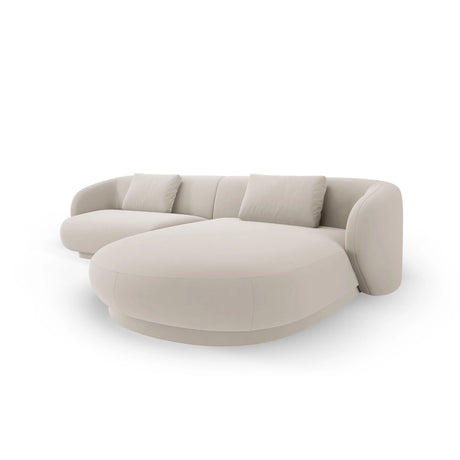 Camden 4-Sitzer Ecksofa, Rechte Seite, aus Samt in Ecru (Casino Sand), 289x177x72 cm von Cosmopolitan Design – Bild 4