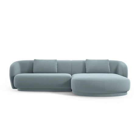 Camden 4-Sitzer Ecksofa, Rechte Seite, aus Samt in Hellblau (Casino Safira), 289x177x72 cm von Cosmopolitan Design – Bild 3