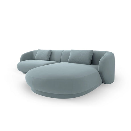 Camden 4-Sitzer Ecksofa, Rechte Seite, aus Samt in Hellblau (Casino Safira), 289x177x72 cm von Cosmopolitan Design – Bild 4