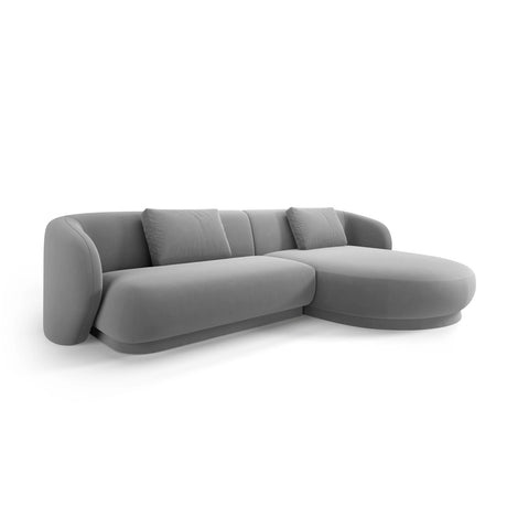 Camden 4-Sitzer Ecksofa, Rechte Seite, aus Samt in Hellgrau (Casino Ash), 289x177x72 cm von Cosmopolitan Design – Bild 1