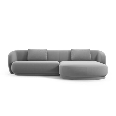 Camden 4-Sitzer Ecksofa, Rechte Seite, aus Samt in Hellgrau (Casino Ash), 289x177x72 cm von Cosmopolitan Design – Bild 3