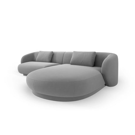 Camden 4-Sitzer Ecksofa, Rechte Seite, aus Samt in Hellgrau (Casino Ash), 289x177x72 cm von Cosmopolitan Design – Bild 4