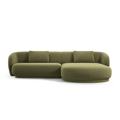 Camden 4-Sitzer Ecksofa, Rechte Seite, aus Samt in Hellgrün (Casino Forest), 289x177x72 cm von Cosmopolitan Design – Bild 3