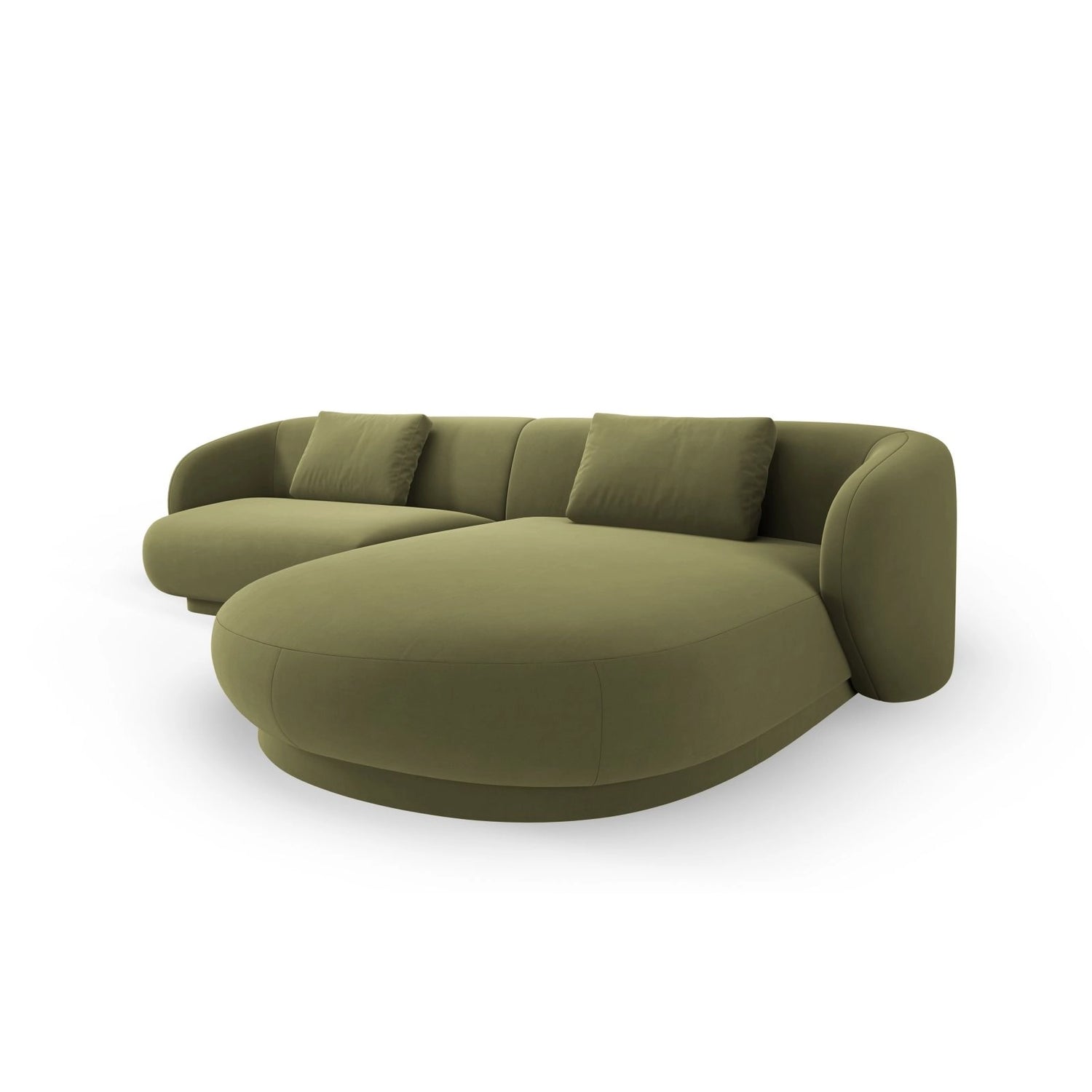 Camden 4-Sitzer Ecksofa, Rechte Seite, aus Samt in Hellgrün (Casino Forest), 289x177x72 cm von Cosmopolitan Design – Bild 4