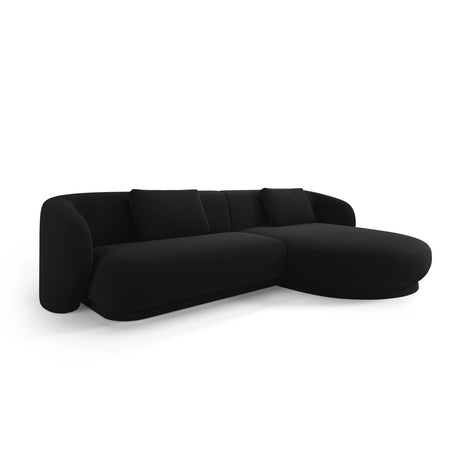 Camden 4-Sitzer Ecksofa, Rechte Seite, aus Samt in Schwarz (Casino Black), 289x177x72 cm von Cosmopolitan Design – Bild 1