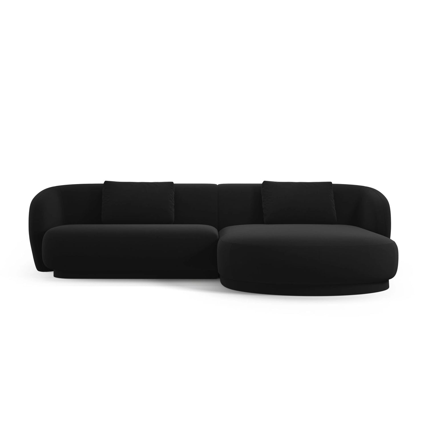 Camden 4-Sitzer Ecksofa, Rechte Seite, aus Samt in Schwarz (Casino Black), 289x177x72 cm von Cosmopolitan Design – Bild 3