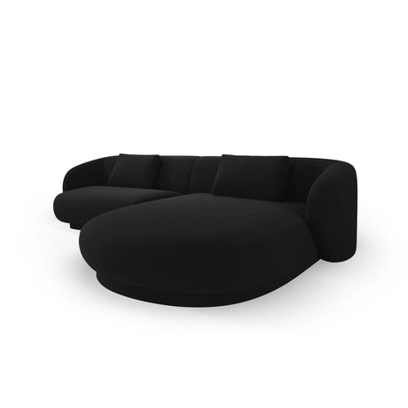 Camden 4-Sitzer Ecksofa, Rechte Seite, aus Samt in Schwarz (Casino Black), 289x177x72 cm von Cosmopolitan Design – Bild 4