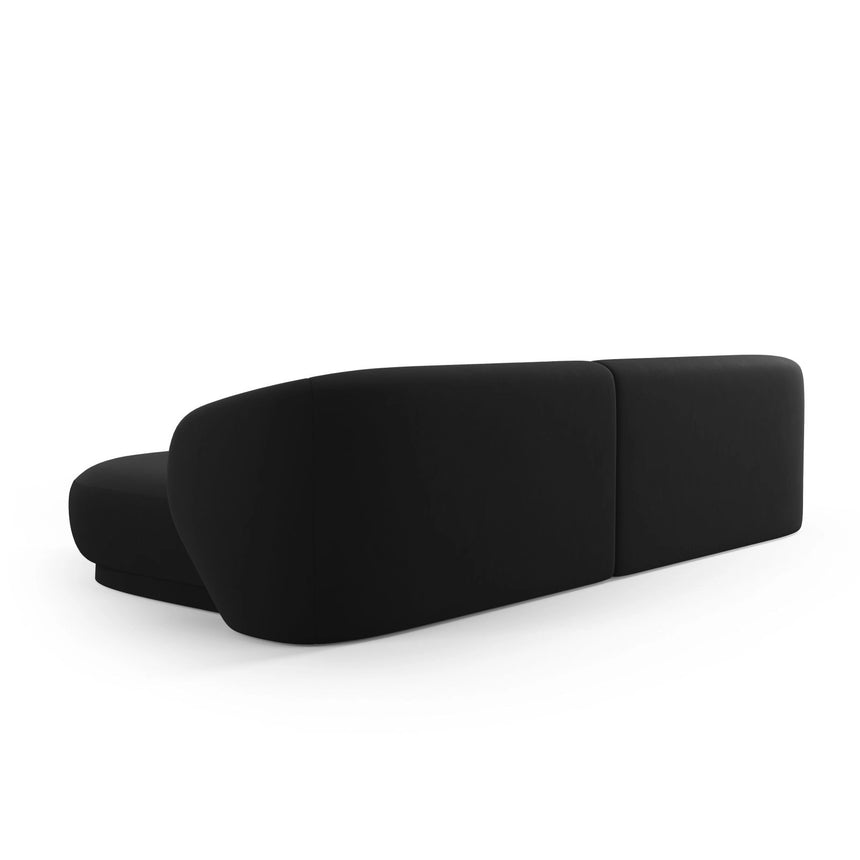 Camden 4-Sitzer Ecksofa, Rechte Seite, aus Samt in Schwarz (Casino Black), 289x177x72 cm von Cosmopolitan Design – Bild 5