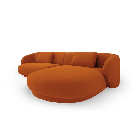 Camden 4-Sitzer Ecksofa, Rechte Seite, aus Samt in Terrakotta (Casino Terracota), 289x177x72 cm von Cosmopolitan Design – Bild 4