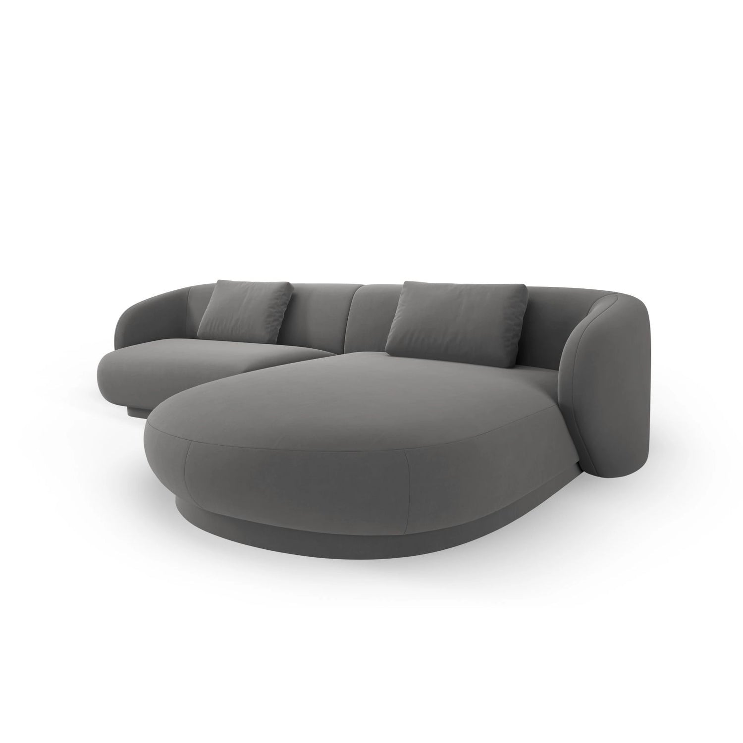 Camden 4-Sitzer Ecksofa, Rechte Seite, aus Samt in Warmes Grau (Casino Anthracite), 289x177x72 cm von Cosmopolitan Design – Bild 4