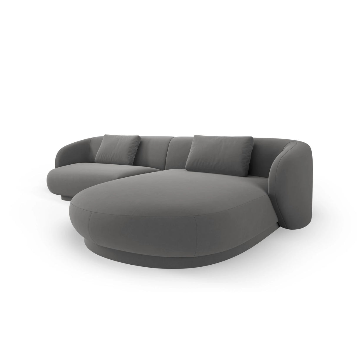 Camden 4-Sitzer Ecksofa, Rechte Seite, aus Samt in Warmes Grau (Casino Anthracite), 289x177x72 cm von Cosmopolitan Design – Bild 4