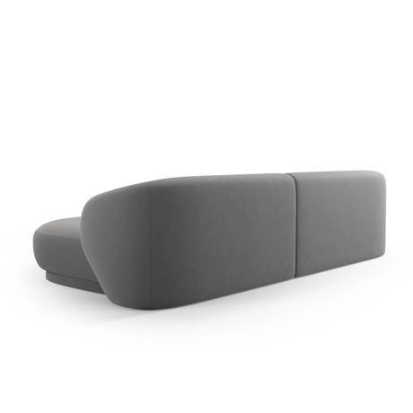 Camden 4-Sitzer Ecksofa, Rechte Seite, aus Samt in Warmes Grau (Casino Anthracite), 289x177x72 cm von Cosmopolitan Design – Bild 5