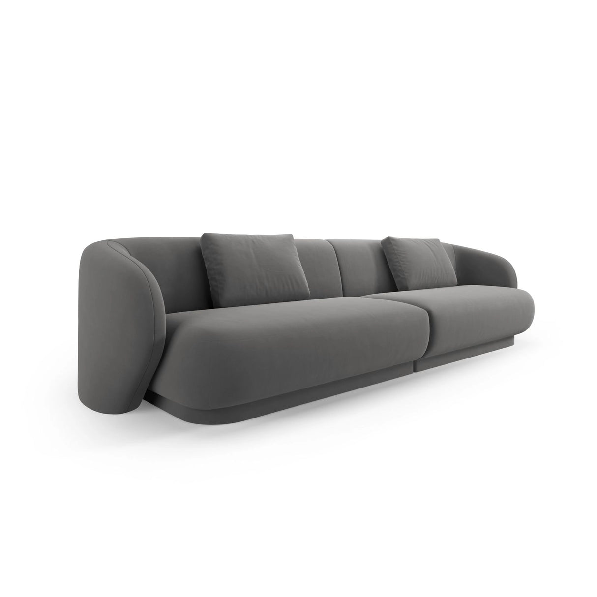 Camden 4-Sitzer Sofa aus Samt in Warmes Grau (Casino Anthracite), 304x102x72 cm von Cosmopolitan Design – Bild 1