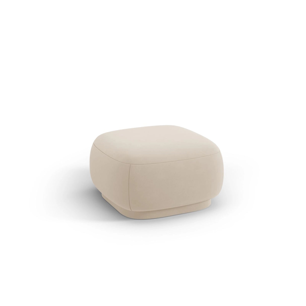 Camden Pouf aus Samt in Beige (Casino Beige), 65x65x39 cm von Cosmopolitan Design – Bild 1