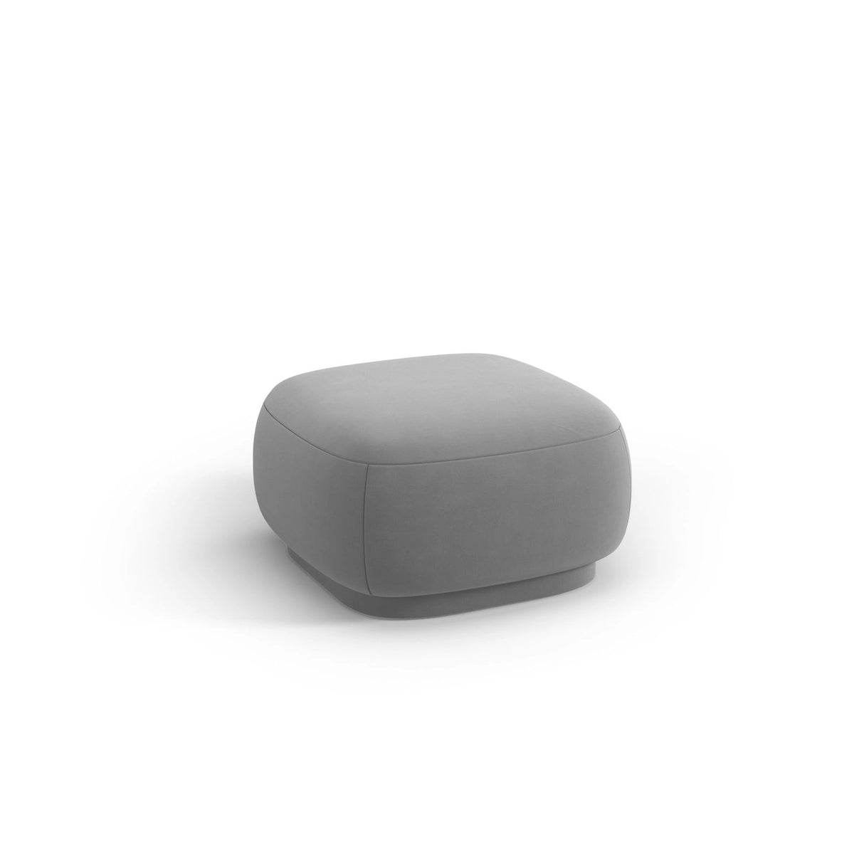 Camden Pouf aus Samt in Hellgrau (Casino Ash), 65x65x39 cm von Cosmopolitan Design – Bild 1