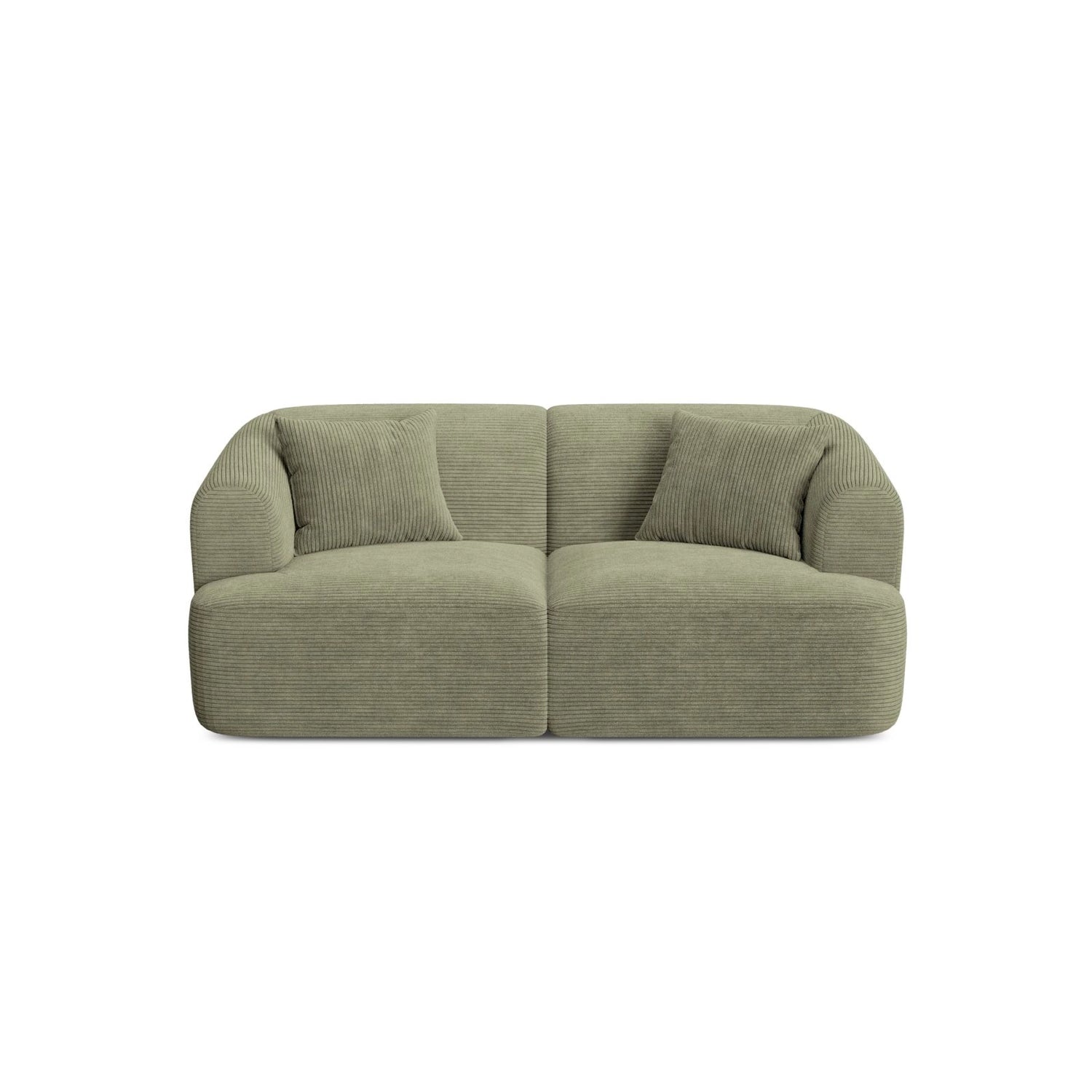 Campi 2-Sitzer Sofa aus Cord in Moosgrün (Lincoln 37D), 180x90x70 cm von Cosmopolitan Design – Bild 1