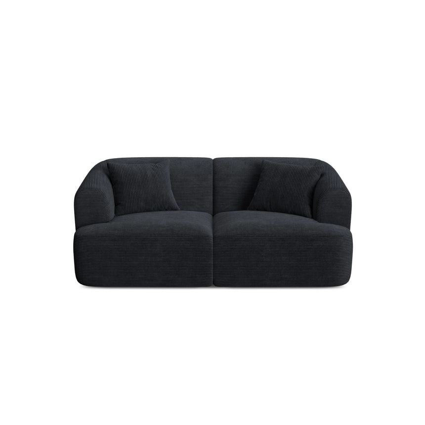 Campi 2-Sitzer Sofa aus Cord in Schwarz (Lincoln 100D), 180x90x70 cm von Cosmopolitan Design – Bild 1