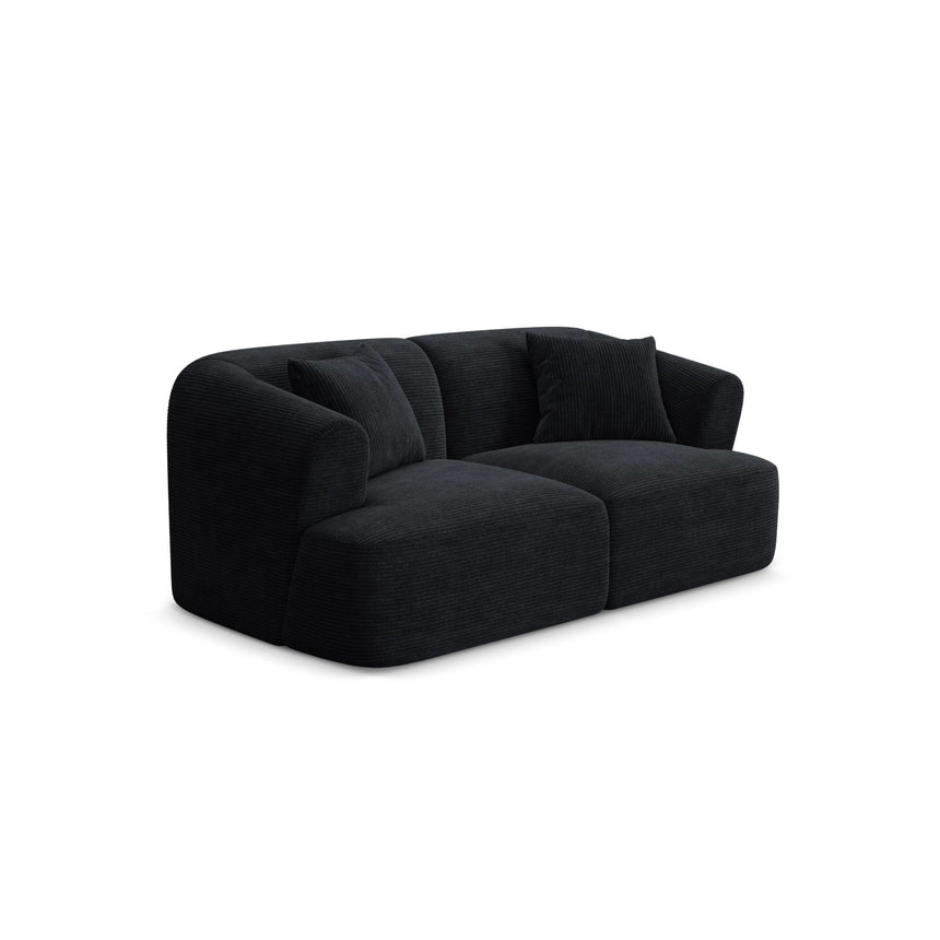 Campi 2-Sitzer Sofa aus Cord in Schwarz (Lincoln 100D), 180x90x70 cm von Cosmopolitan Design – Bild 3