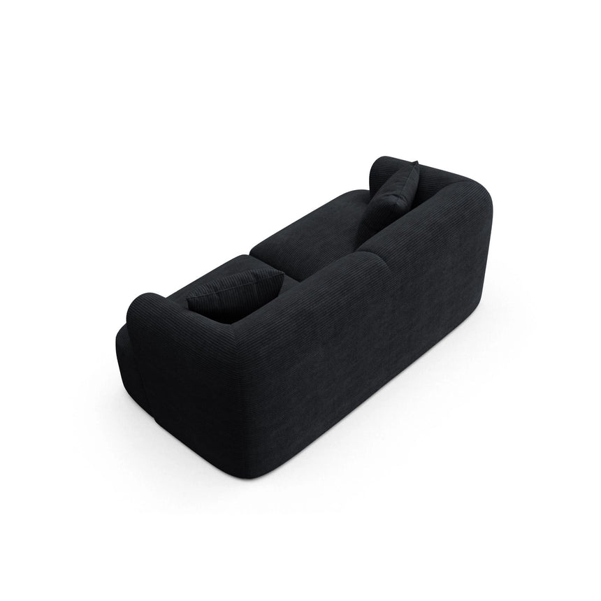 Campi 2-Sitzer Sofa aus Cord in Schwarz (Lincoln 100D), 180x90x70 cm von Cosmopolitan Design – Bild 5