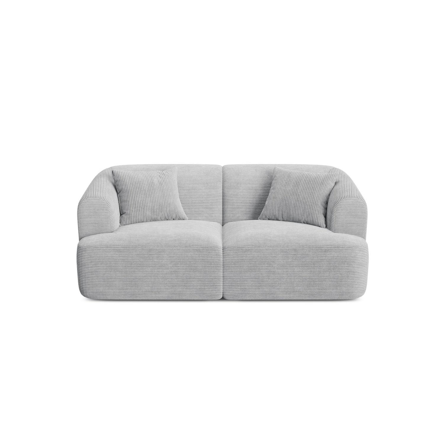 Campi 2-Sitzer Sofa aus Cord in Silber (Lincoln 84D), 180x90x70 cm von Cosmopolitan Design – Bild 1