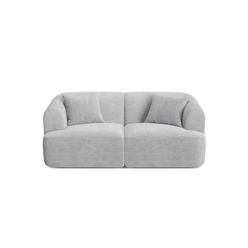 Campi 2-Sitzer Sofa aus Cord in Silber (Lincoln 84D), 180x90x70 cm von Cosmopolitan Design – Bild 1