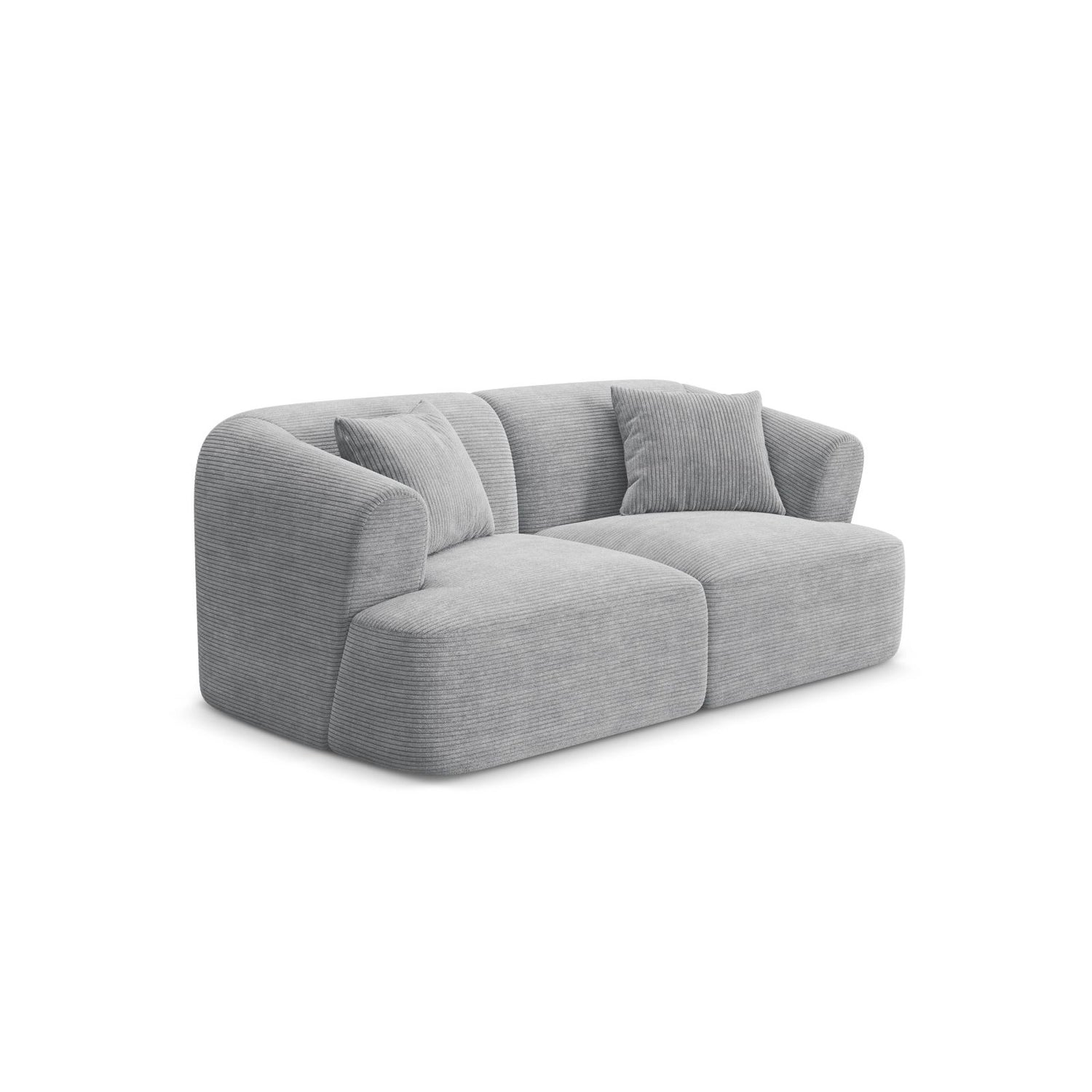 Campi 2-Sitzer Sofa aus Cord in Silber (Lincoln 84D), 180x90x70 cm von Cosmopolitan Design – Bild 3
