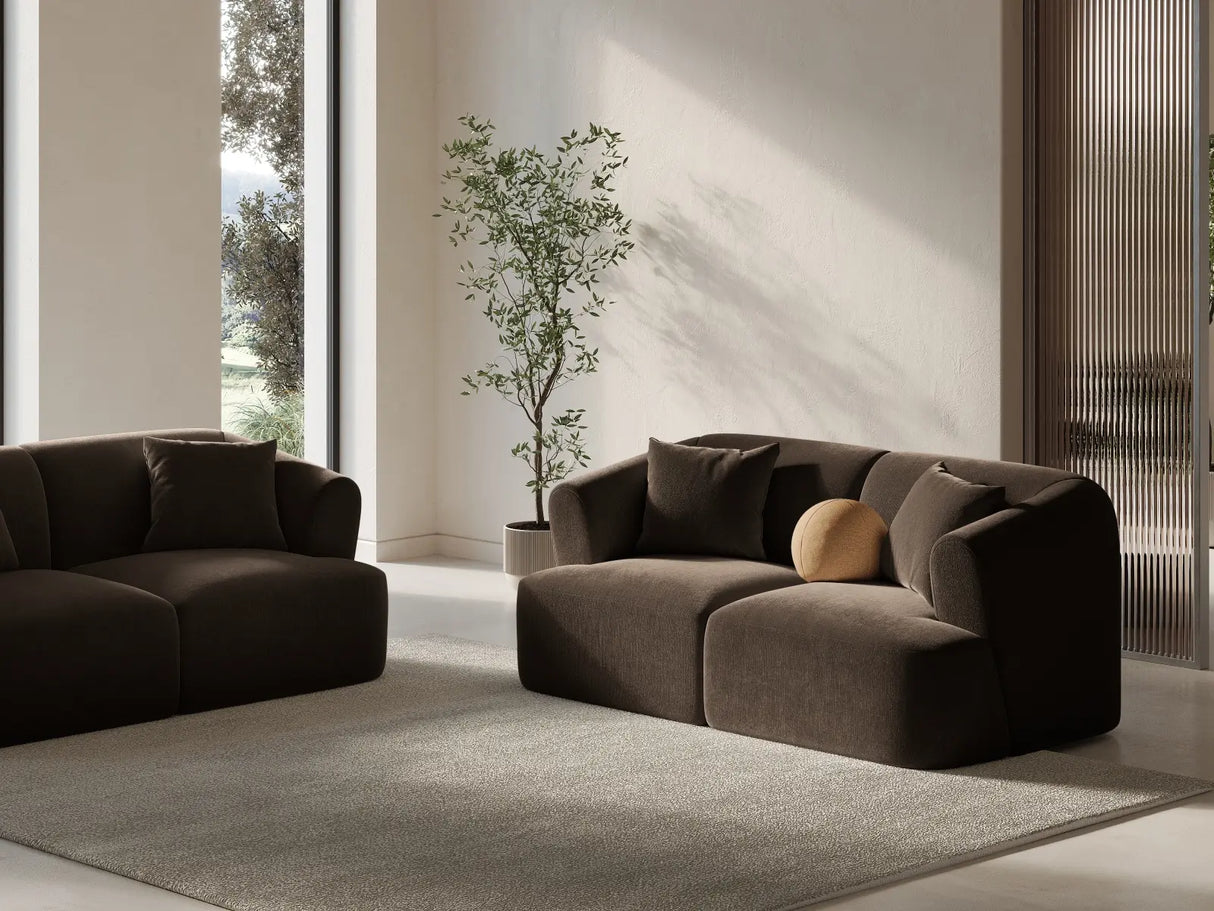 Campi 2-Sitzer Sofa aus Samt in Schokolade (Vogue 6), 180x90x70 cm von Cosmopolitan Design – Bild 2