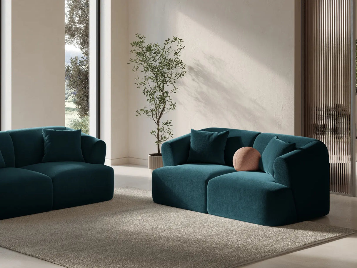 Campi 2-Sitzer Sofa aus Samt in Tiefes Petrol (Vogue 13), 180x90x70 cm von Cosmopolitan Design – Bild 2
