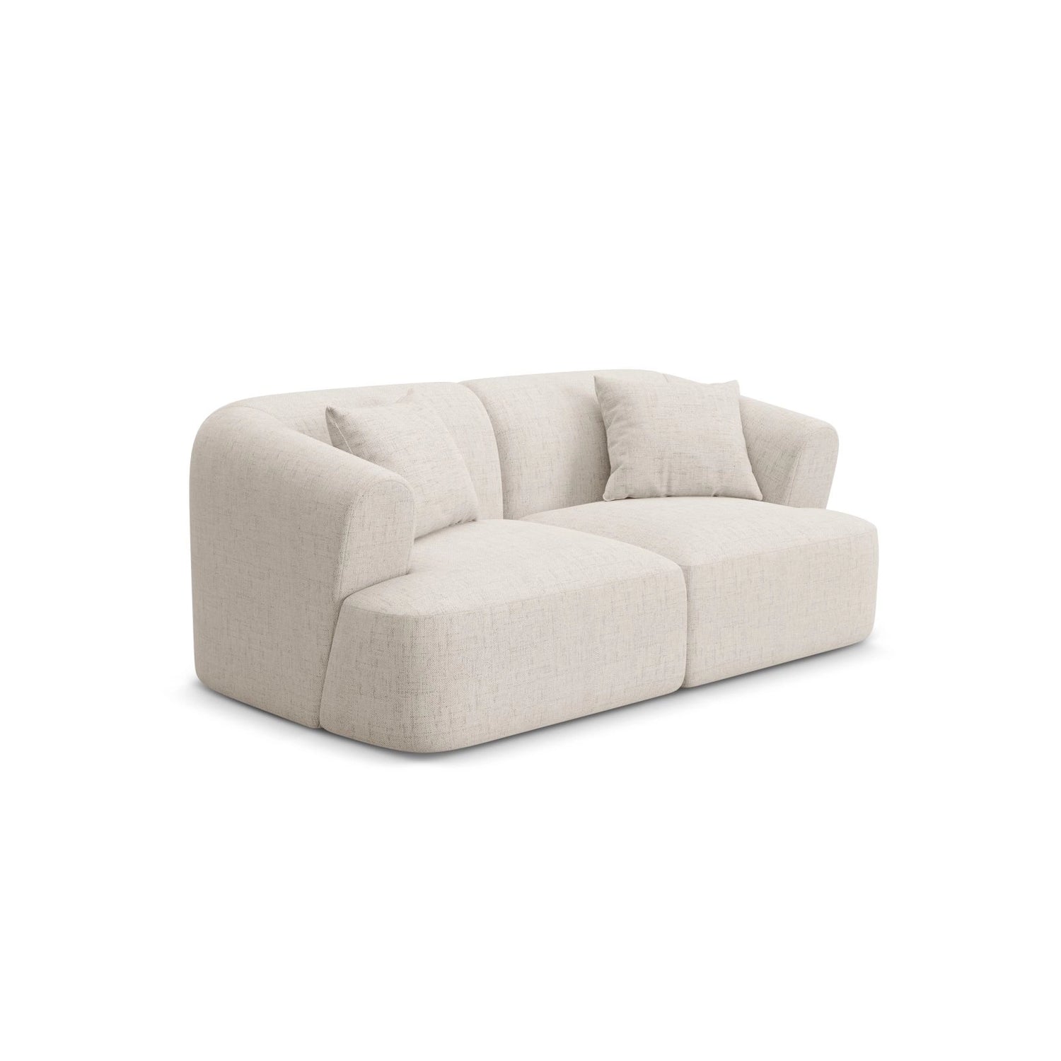 Campi 2-Sitzer Sofa aus Strukturierter Stoff in Hellbeige (Moly 02), 180x90x70 cm von Cosmopolitan Design – Bild 3
