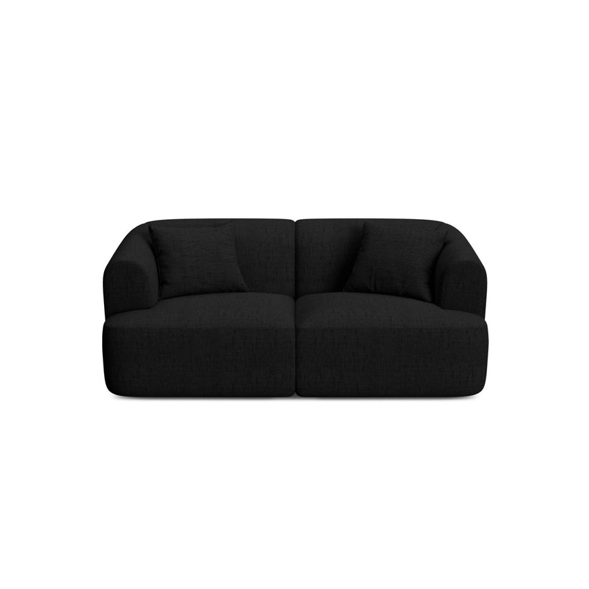 Campi 2-Sitzer Sofa aus Strukturierter Stoff in Schwarz (Moly 99), 180x90x70 cm von Cosmopolitan Design – Bild 1