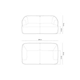 Campi 2-Sitzer Sofa aus Strukturierter Stoff in Schwarz (Moly 99), 180x90x70 cm von Cosmopolitan Design – Bild 2
