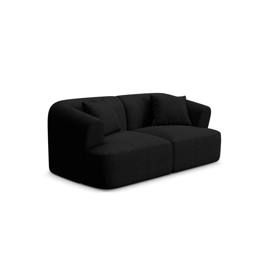 Campi 2-Sitzer Sofa aus Strukturierter Stoff in Schwarz (Moly 99), 180x90x70 cm von Cosmopolitan Design – Bild 3
