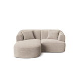 Campi 3-Sitzer Ecksofa, Linke Seite, aus Cord in Cappuccino (Lincoln 09D), 180x156x70 cm von Cosmopolitan Design – Bild 1