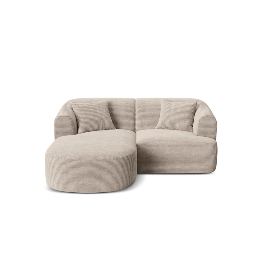 Campi 3-Sitzer Ecksofa, Linke Seite, aus Cord in Cappuccino (Lincoln 09D), 180x156x70 cm von Cosmopolitan Design – Bild 1