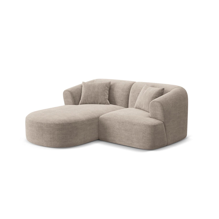 Campi 3-Sitzer Ecksofa, Linke Seite, aus Cord in Cappuccino (Lincoln 09D), 180x156x70 cm von Cosmopolitan Design – Bild 3