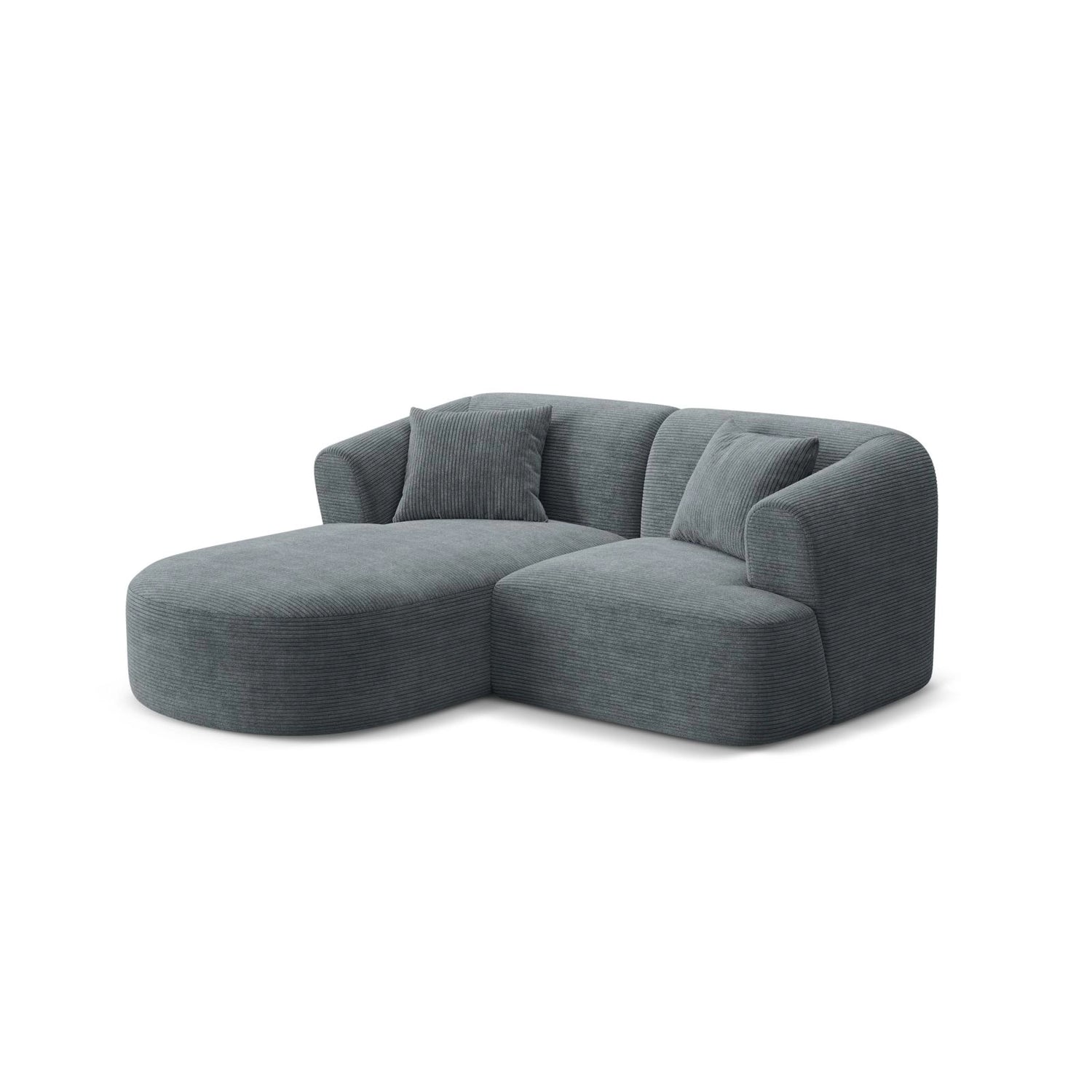 Campi 3-Sitzer Ecksofa, Linke Seite, aus Cord in Dunkelgrau (Lincoln 94D), 180x156x70 cm von Cosmopolitan Design – Bild 3