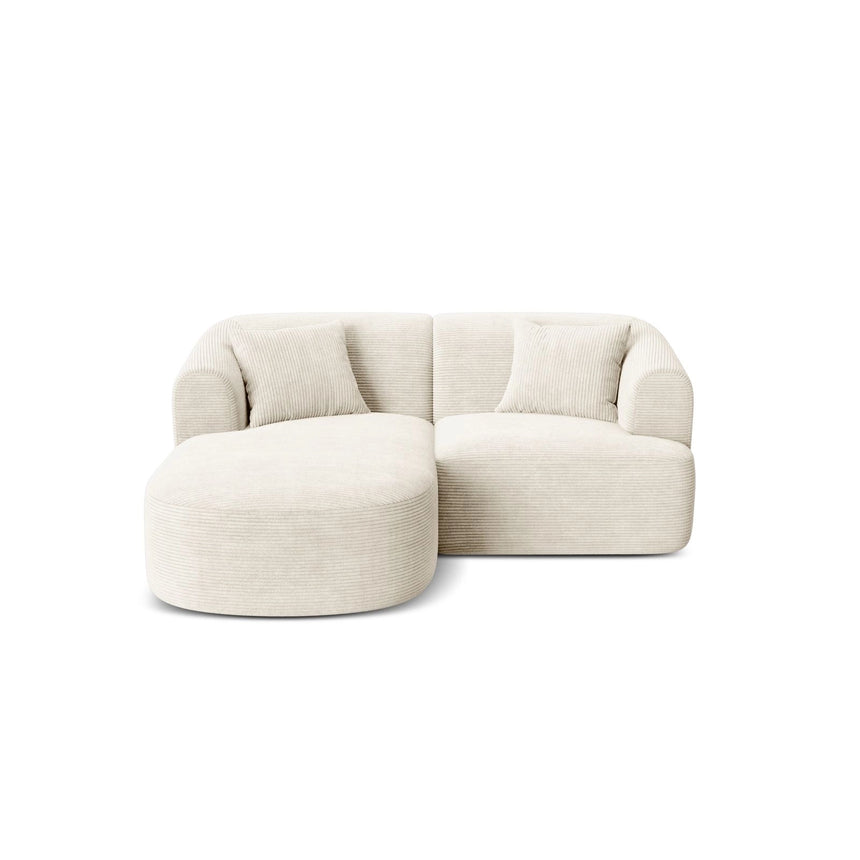 Campi 3-Sitzer Ecksofa, Linke Seite, aus Cord in Elfenbein (Lincoln 01D), 180x156x70 cm von Cosmopolitan Design – Bild 1