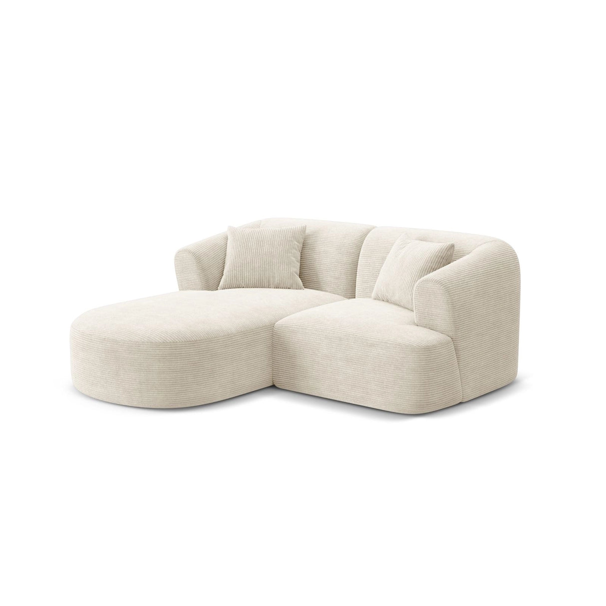 Campi 3-Sitzer Ecksofa, Linke Seite, aus Cord in Elfenbein (Lincoln 01D), 180x156x70 cm von Cosmopolitan Design – Bild 3