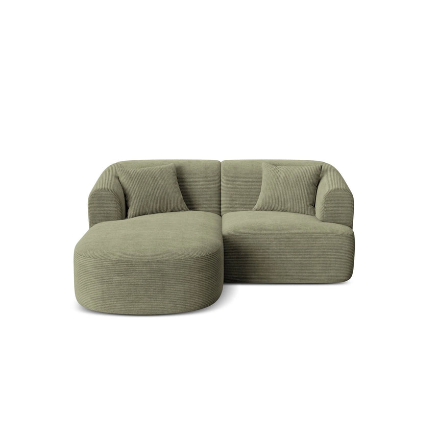 Campi 3-Sitzer Ecksofa, Linke Seite, aus Cord in Moosgrün (Lincoln 37D), 180x156x70 cm von Cosmopolitan Design – Bild 1